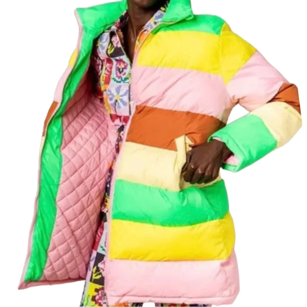New Rachel Antonoff x Free People Terry Colorblock XS & Med Pink Striped Coat - Picture 6 of 16
